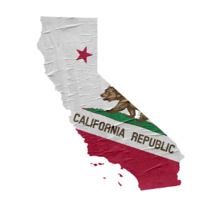 map of California with state flag