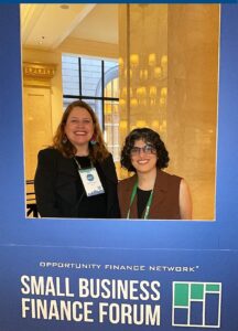 Emily Gasner and Daniela Fernandez-Ulen at the OFN Small Business Finance Forum