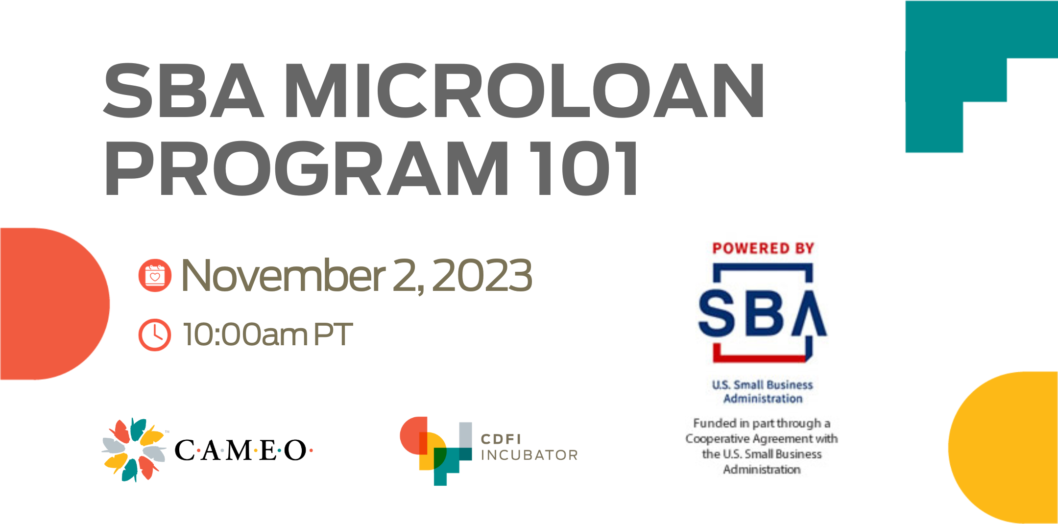 SBA Microloan Program 101 - Fall 2023