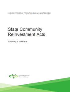 cover page for State Community Reinvestment Acts report