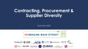 cover page for Contracting, Procurement & Supplier Diversity