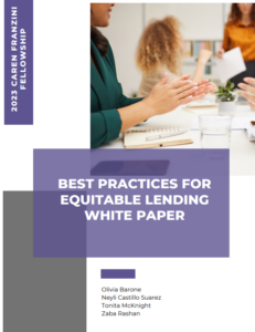 cover page for Best Practices for Equitable Lending white paper