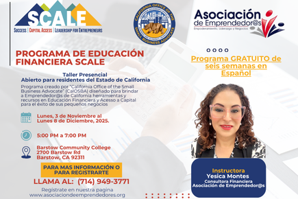 Programa de Educación Financiera- SCALE Ciudad de Barstow, CA.