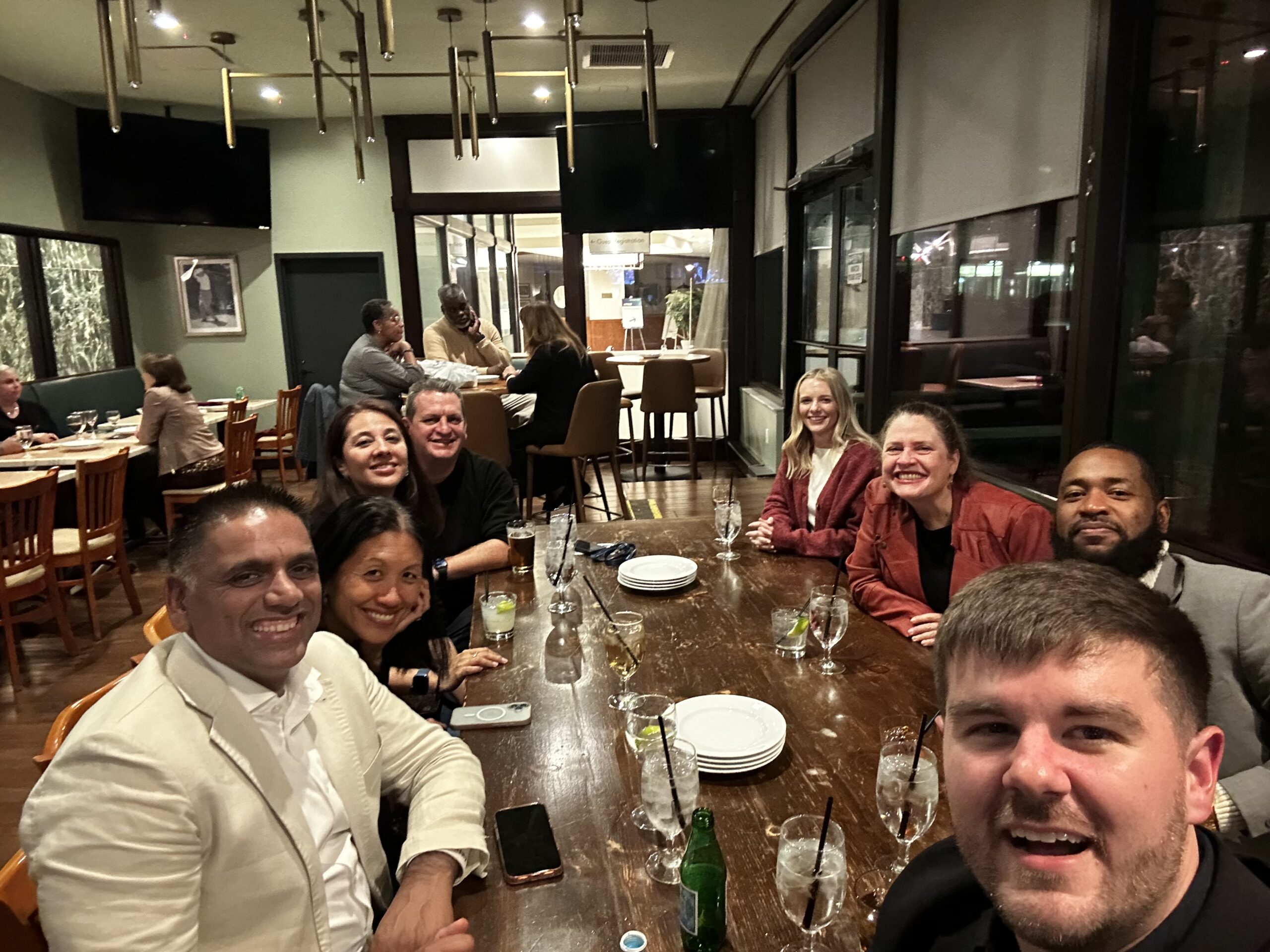 CAMEO Network staff Baldev Birk, Adriana Williams, Carolina Martinez, Emily Gasner, and Caleb Ostrander with colleagues from other California CDFIs