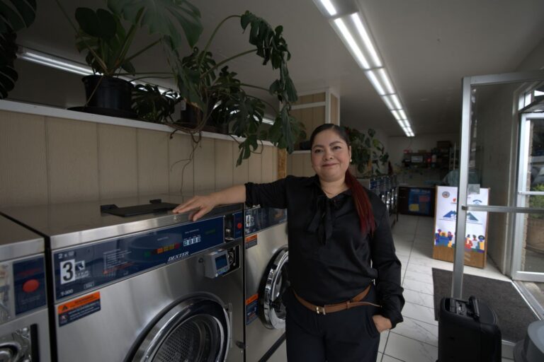 Blanca Larios at her business Seacliff Beach Laundromat